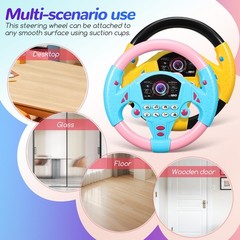 Kids Steering Wheel Toy – 2PCS Simulated Driving Racing Car Game Toy, Driving.