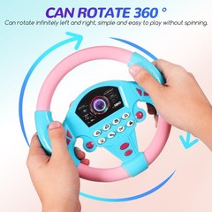 Kids Steering Wheel Toy – 2PCS Simulated Driving Racing Car Game Toy, Driving.