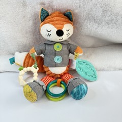 Infantino Playtime Plush Fox Developmental Activity Toy Rattle Crinkle Teether