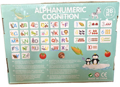 Wooden Alphabet & Number Montessori Toy, A-Z 1-10 with Animals, for 3+ Years