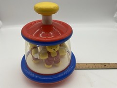 Ambi Toys Tess & Ted Carousel Pop Toy Push Bear Spins PopUp Baby Holland VTG