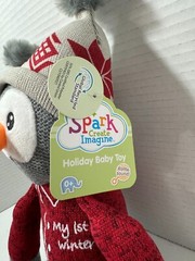 Owl Plush Rattle Toy Spark Create Imagine Baby Holiday Toy 17” First Christmas