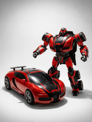 Transformable Robot Sports Car Toy Educational Kids Model Vehicle Gift