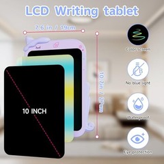 LCD Writing Tablet for Kids, 10 inch Drawing Pad, Colorful Eye Protection