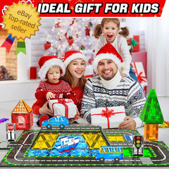 Magnetic Tiles City Road Set Kids Toys for 3 Year Old Boys Girls Magnetic Buildi