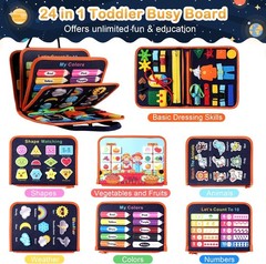 Montessori Busy Board for Toddlers 1-4 | Sensory Learning Toy Gift