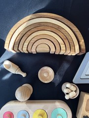 Montessori Wooden Play Lot Toddler Baby Sorting Toys colors 75 pcs puzzle shapes