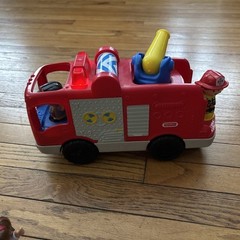 Mattel Fisher Price Little People Fire Truck Lights Up- Works Tested