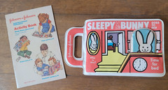 Vintage 1982 Johnson & Johnson Sleepy Bunny Goes to Sleep Vinyl Plastic Book