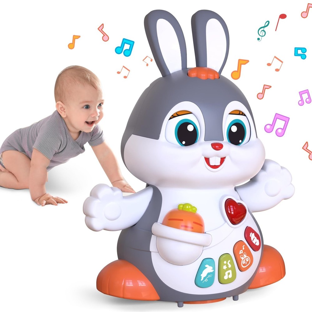 Easter Bunny Musical Toy for 1 +Year Old, Baby Crawling Toys 6 to 12 Months,…