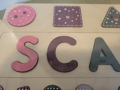 Personalized “Scarlett” Wooden Toddler Name Puzzle Letters, Numbers Shapes New