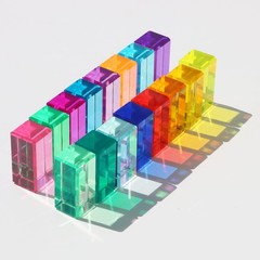Rainbow Crystal Acrylic Strip Blocks Rectangle Stacking Gem Blocks for Kids 1…