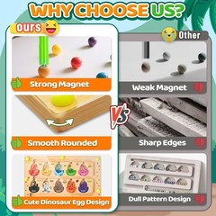 Montessori Toys Busy Board Travel Toys for Toddlers Kids Wooden Magnetic Colo…