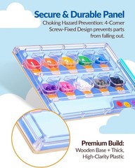 Compact Blue Color & Number Maze – Montessori Puzzle Board for Toddlers 3 +