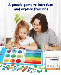 Interactive Magnetic Fraction Puzzle with 102 Colorful Learning Pieces