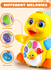Baby Toys Duck, Infant Dancing Crawling Musical Toys 18+ Months, Tummy Time Ligh