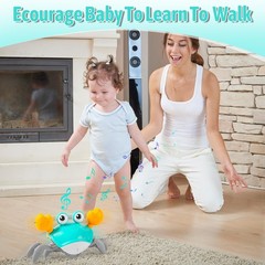 Hirger Crawling Crab Baby Toys 6-12 Months: Infant Tummy Time Crab, Green