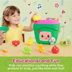 CoComelon Veggie Fun Learning Basket with Play Food and Checkout Counter