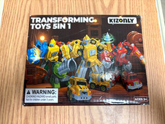 Toddler Toys for Ages 3+ Transformer 5-In-1 Alloy Firetruck Toy Cars, Kizonly