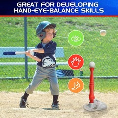 Portable T Ball Set for Children 3-8 – Includes 6 Balls & Adjustable Tee