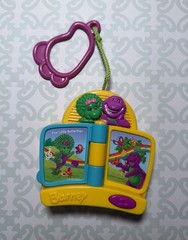 Vtg Mattel 2002 Barney Take Along Stroller Clip Mini Storybook Musical Toy Works