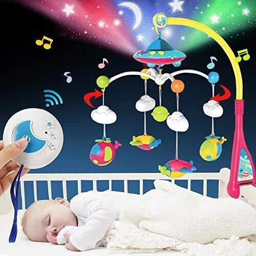 Baby Mobile Crib Music Light Galaxy Projection 108 Songs For 0-12 Months Newborn
