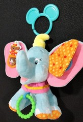 9″ Disney Baby Dumbo Activity Crib Toy Plush Stuffed Rattle Crinkle Teether