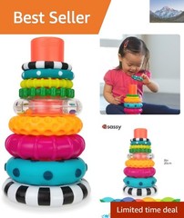 Engaging 9 Piece Stacking Ring Toy – Early STEM Learning for Infants 6+