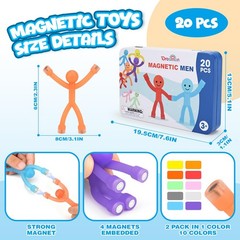 20Pcs Magnetic Travel Toys, Magnets Men for Kids with Metal Box, Airplane Car…
