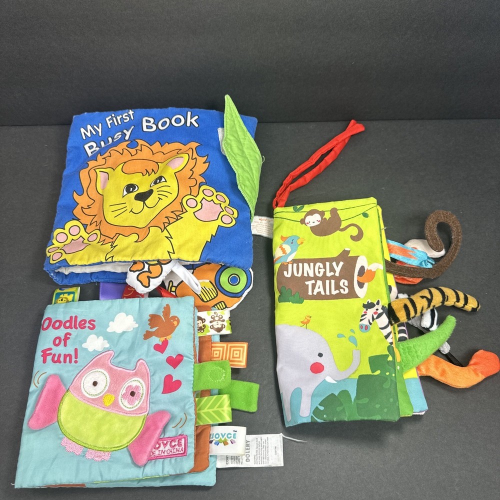 Soft Fabric Book 3pc Lot Taggies Oodles Of Fun Jungle Tails Soft Play My First