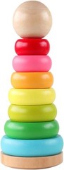 “Stacking Rings Toy Wooden Rainbow Stacker Toddler Learning Toys for 18 Months..
