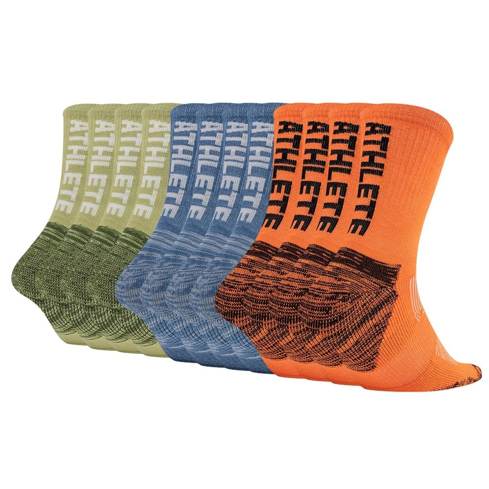 JOYNÉE 6 Pairs Mens Crew Cushion Socks Work Athletic Running Socks Casual B