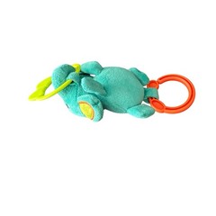 Bright Starts Blue Green Elephant 10 Inch Plush Teether Baby Clip On Toy