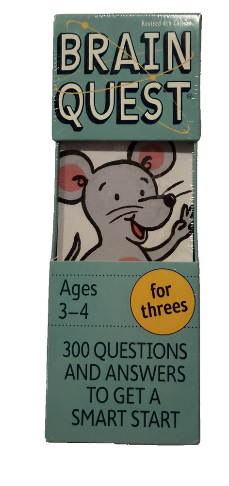 Brain Quest for Threes 300 Questions Ages 3-4 New sealed shapes colors letters