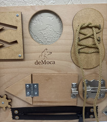deMoca Montessori Premium Wood Busy Board Sensory Toy For Toddlers Education