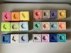 21 Soft Silicone Toy Blocks Sensory Building Numbers Shape Matching