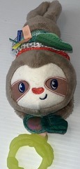 Infantino Music & Motion Sloth Pull Down Plush Toy Teether Lovey Stuffed Animal