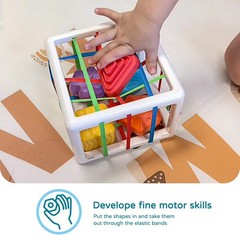 Montessori Toys for 1 Old, 6pcs Multi Sensory Shapes, Toddler Developmental …