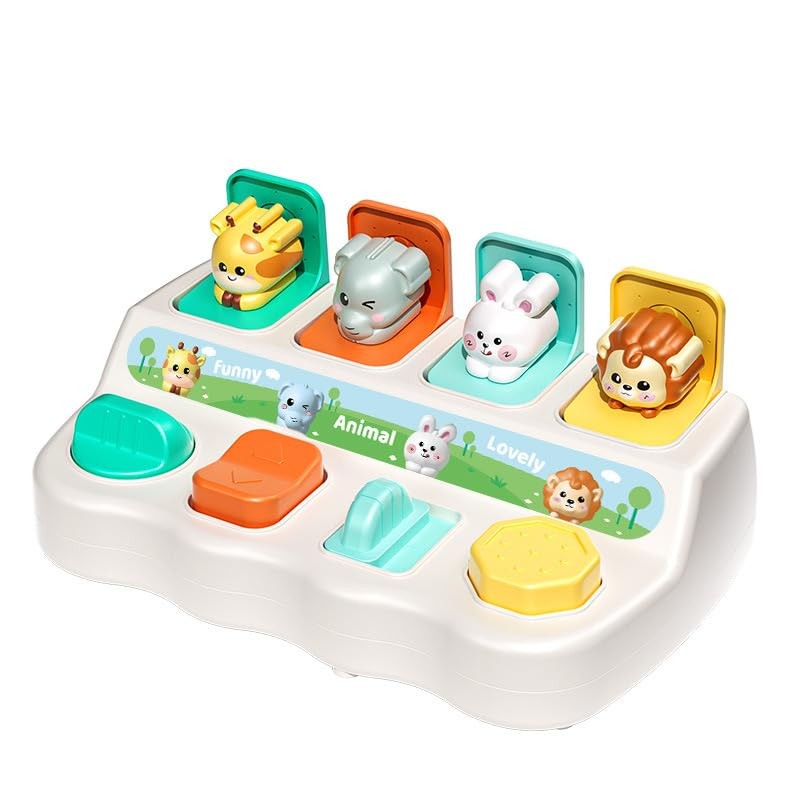 Cause-And-Effect Toys for Babies, Beige, White, Green, Yellow, Orange