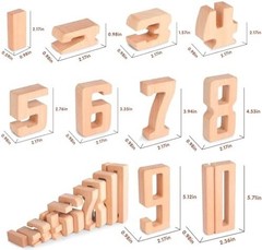 Wooden Number Building Blocks, Large Digit Blocks 1-10, 10 Pcs Number Toys | …