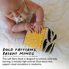 Soft Block, Baby Sensory with High-Contrast Graphics, Organic Soft Fabric Sof…