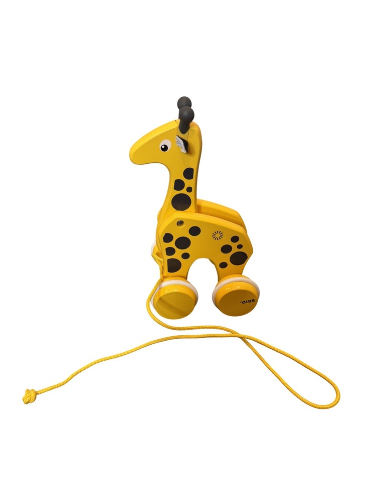 BRIO Wooden Pull Along Giraffe Toy Yellow Cute Safari Toddler Baby 12-18 Months