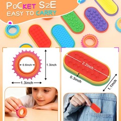 Sensory – 6 Pack Fidget Rings and 3 Pack Silicone Magnetic Sliders for , Sens…