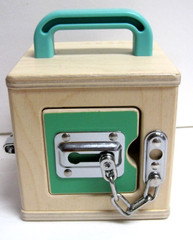 LOVEVERY Wooden Lock Box Latches “The Realist” Montessori Learning Toy 19-21 mos