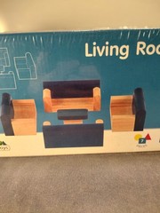 7 PIECES Educational Wooden LIVING ROOM 1 #02209 Furniture Dr. Ed & Toys 3+ age