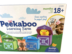 New-Learning Resources Peekaboo Farm Animals Counting Barns Finger Puppets Toys