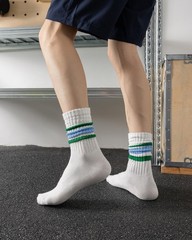 DarkCom Striped Crew Socks, Casual Comfort for Women and Men, 5 Pairs | Seaml…