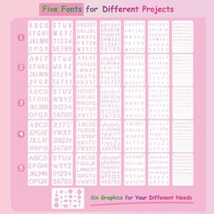 Small Letter Stencils for Painting-36 Pcs 1/4, 1/2, 3/4, 1, 5/4 Inch Reusable…