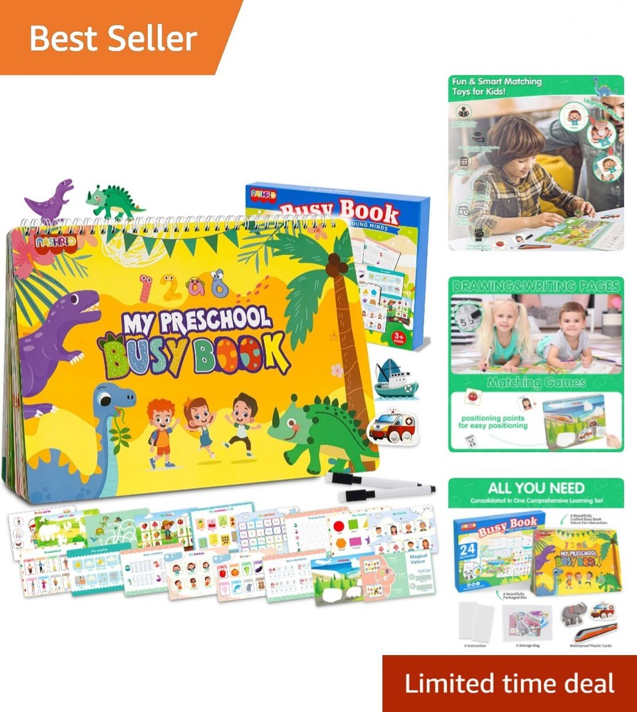 Durable Montessori Busy Book for Ages 3-5 – Develop Skills Through Play