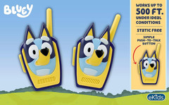 Ekids Bluey Toy Walkie Talkies for Kids, Static Free Extended Range Indoor and O